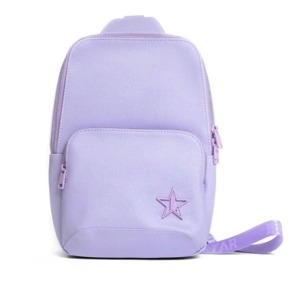 Jeffree Star Cosmetics Lavender Crossbody Sling Bag Purple Vegan Leather Logo